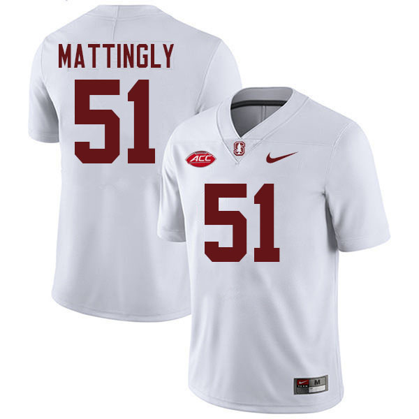 #51 Sam Mattingly Stanford Cardinal College Football Jerseys Stitched-White #51 Sam Mattingly Stanford Cardinal College Football Jerseys Stitched-White